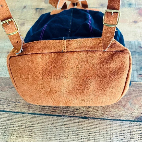 NWOT Guatemalan Embroidered Huipil Leather Backpack - Picture 6 of 9